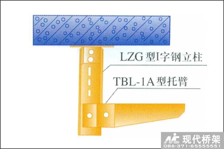图表 2 XQJ-TB-01A型电缆桥架托臂安装图例